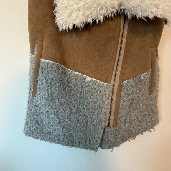 Anthropologie Saturday Sunday Shearling Tan Vest - Picture 6 of 7